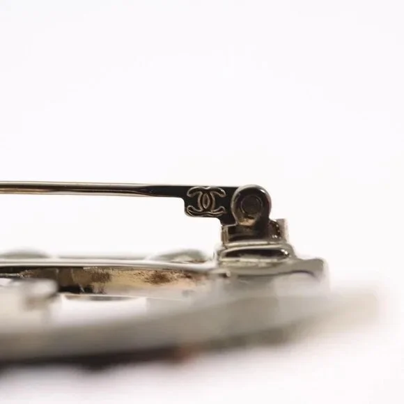 CHANEL COCO Mark Brooch Metal Silver CC Auth bs23017 - Picture 11 of 15